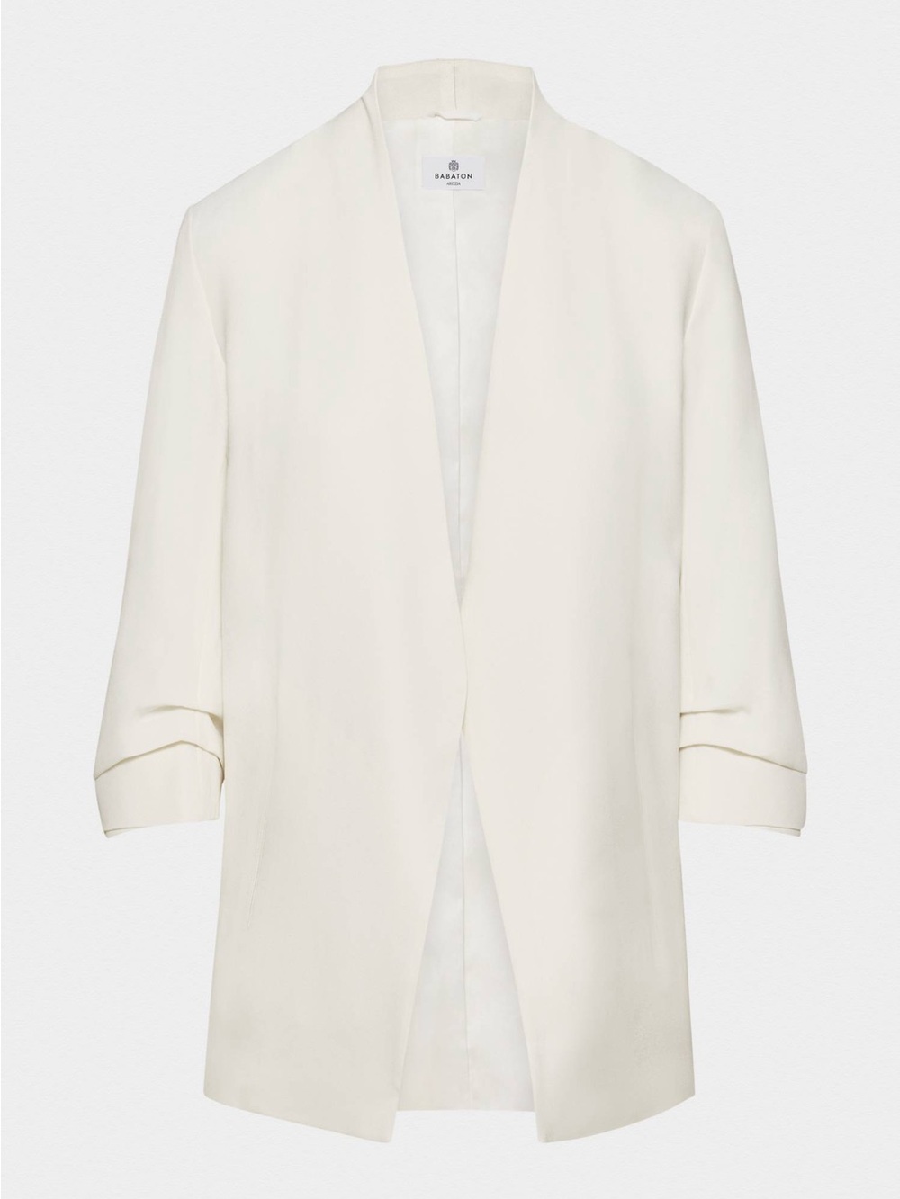 Aritzia Babaton Power Blazer Mirror Crepe Light Birch Ivory Size 6